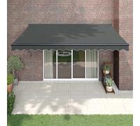 vidaXL Auvent rétractable anthracite 4,5 x 3 m – tissu et aluminium