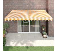Vidaxl Auvent Rétractable Jaune Et Blanc 3x2,5 M Tissu Et Aluminium