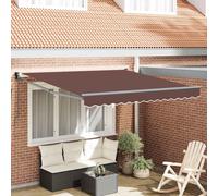 Vidaxl Auvent Manuel Rétractable Marron 350x250 Cm