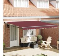 Vidaxl Auvent Rétractable Automatique Bordeaux 450x300 Cm