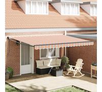 vidaXL Auvent Rétractable Multicolore 450 × 300 cm, Store de Jardin Moderne, résistant aux UV, Solide, rétractable, Couverture extérieure Confortable