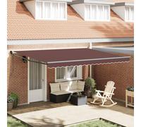 vidaXL Auvent rétractable Automatique Marron 450x300 cm, auvent, auvent de Porte, auvent de Jardin, Store, auvent de terrasse, auvent de Porche