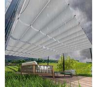 Auvent rétractable sur mesure - Résistant aux UV et aux intempéries - Sans perçage - Résistant aux déchirures - Parfait pour pergola, balcon et jardin - Œillets et corde inclus