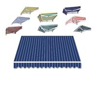 Auvent rétractable - Tissu de rechange imperméable - Pour jardin, terrasse, balcon - Convient aux auvents de 2/2,5/3/4/5 m - Bleu - 4 x 2 m