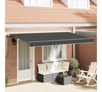 vidaXL Auvent Rétractable Anthracite 350 x 200 cm Tissu, Jardin et terrasse, Store rétractable rectangulaire, Protection Solaire extérieure, Couverture résistante aux intempéries, auvent Tendance