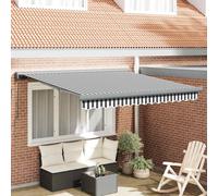 Luifel uittrekbaar 3x2,5 m stof en aluminium antraciet en wit3216128