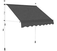 Auvent rétractable - vidaXL - 200 cm - Anthracite - Manuel - Résistant aux intempéries