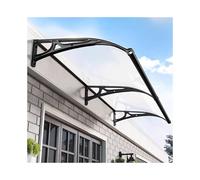 Auvent robuste en polycarbonate pour porte d'entrée, pergola robuste avec stabilité améliorée, grande taille (119,4 x 350,5 cm) pour une protection maximale