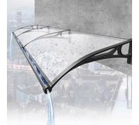 Auvent silencieux pour porte et fenêtre en polycarbonate transparent - Protection contre les intempéries pour terrasse - Disponible en tailles 60/80/100/120/150 cm (120 x 300 cm)