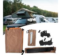 Auvent solaire kaki pour camping-car, SUV pour - 6 m² - Abri imperméable avec tissu ignifuge 210D, installation en 6 minutes, poteaux réglables, autoportant