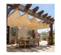 Auvent télescopique en Forme de U, bâche rétractable en Maille for Pare-Soleil, HDPE résistant aux UV, for Patio, pergola, Jardin, Bloc UV à 90%(W1.2*L10m/W3.93*L32.81ft)