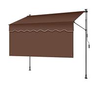 Auvent télescopique réglable sur pied pour terrasse, balcon, café - Manivelle - 1 x 1,2 m à 4 x 1,2 m - Solution extérieure