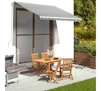Auvent Toile D'ombrage Awnings pour l'extérieur, Tissu de Remplacement pour auvent Anthracite et Blanc 3x2,5 m pour Cour, Balcon, Jardin