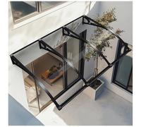 Auvent transparent avec support en alliage d'aluminium pour la maison, le jardin, l'extérieur, protection solaire silencieuse, auvent en polycarbonate
