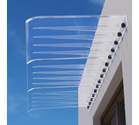 Auvent Transparent Contre la Pluie, Auvent extérieur en Polycarbonate thé Clair 16-78x14-18 po for Porte fenêtre(Clear,35x100cm/13.78x39.4in)