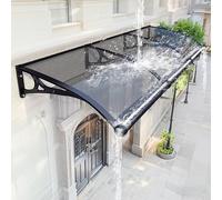 Auvent transparent d'extérieur - Auvent d'extérieur durable avec porte de drainage - Toile en polycarbonate résistant aux intempéries et cadre robuste en aluminium pour patio, terrasse ou ca