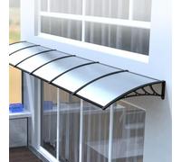 Auvent transparent en forme d'arche de toit invisible autonettoyant en polycarbonate pour porte d'entrée de maison (80 x 150 cm)