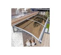 Auvent transparent en polycarbonate pour entrée, terrasse et véranda - Protection contre la pluie et la grêle - 80 cm, design élégant et invisible pour porte d'entrée et fenêtres