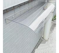 Auvent transparent en polycarbonate pour porte/fenêtre - Auvent invisible arqué - Protection contre la pluie et la neige - Résistant aux intempéries - 40 x 100 cm