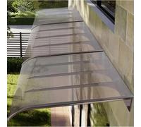 Auvent transparent en polycarte pour une utilisation en extérieur en PVC pour fenêtre et terrasse - Gris 40 x 340 cm et abri d'extérieur résistant aux intempéries