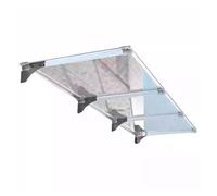 Auvent transparent pour porte extérieure, 100 x 100 cm, abri de toit de terrasse résistant aux intempéries pour balcon, entrée, maison, entrée et protection de porche