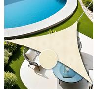 Auvent triangulaire imperméable - Protection UV pour balcon et terrasse - Pare-soleil en polyester beige - 4 x 4 x 4 m - Parfait pour la protection solaire et les solutions d'ombrage