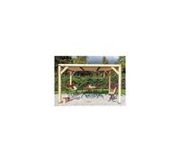 Auvent Veneto Bois Avec Ventelles Toit - S.H.T. 10,57 M2 - Dimensions 3,39 M X 3,12 M