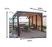 Auvent VENETO - HABRITA - 3,39m x 3,12m - Bois lamellé collé