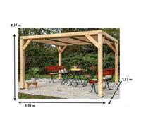 Auvent VENETO - HABRITA - 3,39m x 3,12m - bois lamellé collé