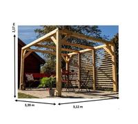 Auvent VENETO - HABRITA - 3,39m x 3,12m - bois lamellé collé