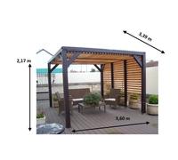 Auvent VENETO - HABRITA - 3,39m x 3,60m - Bois lamellé collé
