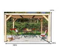 Pergola 12.20 m2 bois naturel vt 3436 t