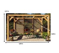Pergola bioclimatique 12.20m² bois naturel vt3436v