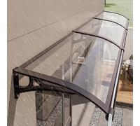 Auvents pour terrasse, auvent d'entrée en polycarbonate avec support en aluminium robuste pour porte, fenêtre, terrasse, bouclier UV toutes saisons (style B, 80 x 320 cm)
