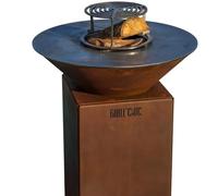 AUVERGNAT Brasero Simple Cuve Corten - Rond - Sans rangement bois - Design moderne et fonctionnel pour vos moments chaleureux