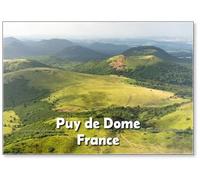 Auvergne Vulcan Since Top of The Puy De Dome Vulcan at Sunset Dramatic Light Landscape Clermont Ferrand France Design 1 Aimant de réfrigérateur