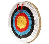 AUVIM Archer Cible d'arc en Herbe pour Arc récidivant Arc Composite ou Arc Long 20 Pouces Cible d'arc Traditionnelle pour Les Enfants et Les Adolescents (White Black 3 Layers)