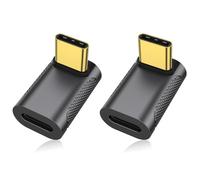 AuviPal Lot de 2 adaptateurs USB C 240 W à angle droit - Connecteur USB C mâle vers femelle à 90 degrés pour Steam Deck, ROG Ally, Switch, MacBook, tablette, téléphone et autres appareils de type C