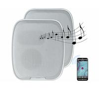 Auvisio 2 haut-parleurs rechargeables avec radio et fonction bluetooth - coloris blanc