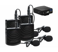 Auvisio 4 microphones sans fil 2,4 GHz avec récepteur jack 3,5 mm