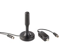 Auvisio Antenne d'intérieur active TNT/TNT 2 UHD 13 cm / 30 dB - Noir