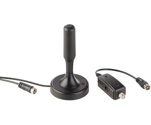 Auvisio Antenne d'intérieur active TNT/TNT 2 UHD 13 cm / 30 dB - Noir