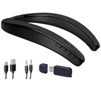 auvisio Casque : haut-parleur de cou 2 en 1 sans fil avec Bluetooth, mains libres, MP3 (casque tour de cou, casque tour de nuque)