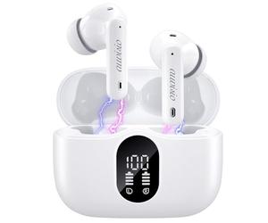 auvisio Écouteurs intra-auriculaires sans fil avec étui de charge, réduction du bruit, blanc