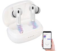 auvisio Écouteurs Intra-Auriculaires stéréo avec ANC, Bluetooth 5.2, boîtier de Chargement, Application, Blanc (écouteurs avec Microphone, Bluetooth, ANC Casque Bluetooth)