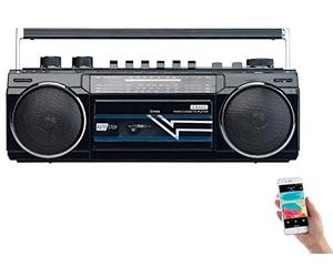 auvisio Enregistreur Cassette : Boombox rétro avec Lecteur Cassette, Radio, USB, SD & Bluetooth, 8 W (enregistreur Cassette rétro, enregistreur de Cassettes, Cartes mémoire)