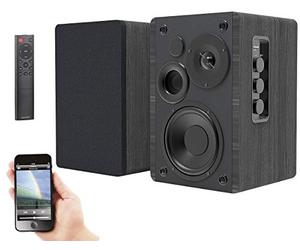 auvisio Haut-parleurs stéréo Actifs Bluetooth avec boîtier en Bois MSS-95.USB