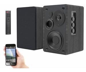 Auvisio Haut-parleurs stéréo actifs bluetooth avec boîtier en bois MSS-95.usb