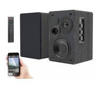 Auvisio Haut-parleurs stéréo actifs Bluetooth MSS-95.USB avec boîtier en bois