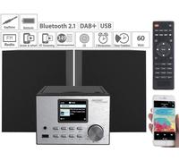 auvisio IRS-500.mini Micro-Stereoanlage avec Webradio, DAB+, FM, CD, Bluetooth, USB, 60 Watt